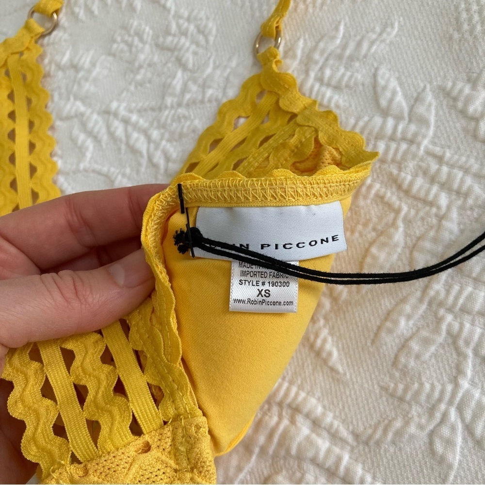 NWT Robin Piccone sun glow tie bikini top crochet festival size XS - Picture 5 of 6